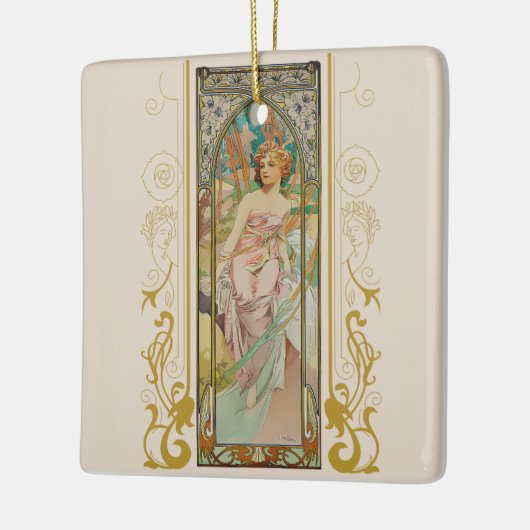 Art Nouveau Alphonse Mucha - Ochtend Ontwaken Keramisch Ornament (Links)