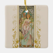 Art Nouveau Alphonse Mucha - Ochtend Ontwaken Keramisch Ornament (Voorkant)