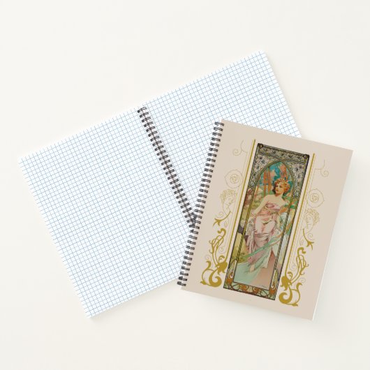 Art Nouveau Alphonse Mucha - Ochtend Ontwaken Notitieboek (Binnen)