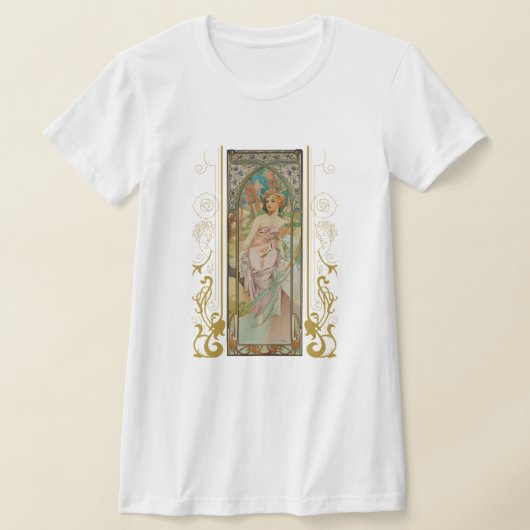 Art Nouveau Alphonse Mucha - Ochtend Ontwaken T-shirt (Laagn)