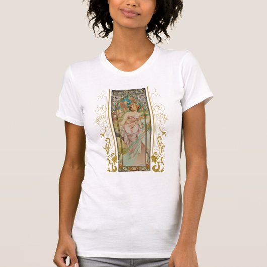 Art Nouveau Alphonse Mucha - Ochtend Ontwaken T-shirt (Voorkant)