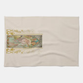 Art Nouveau Alphonse Mucha - Ochtend Ontwaken Theedoek (Horizontaal)