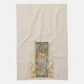 Art Nouveau Alphonse Mucha - Ochtend Ontwaken Theedoek (Verticaal)