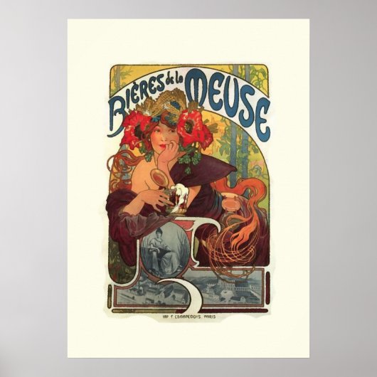  Art Nouveau Alphonse Mucha Poster (Voorkant)