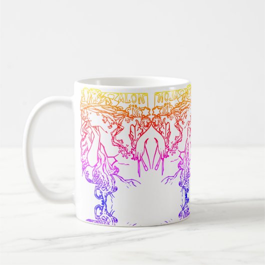 Art nouveau Alphonse Mucha salon vrouw kleurrijk Koffiemok (Links)