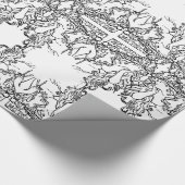 Art nouveau Alphonse Mucha salon zwart wit Cadeaupapier (Hoek)