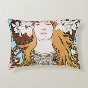 Art Nouveau - Alphonse Mucha - Sarah Bernhardt Accent Kussen
