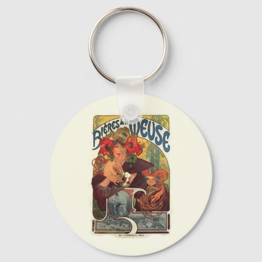  Art Nouveau Alphonse Mucha Sleutelhanger (Voorkant)