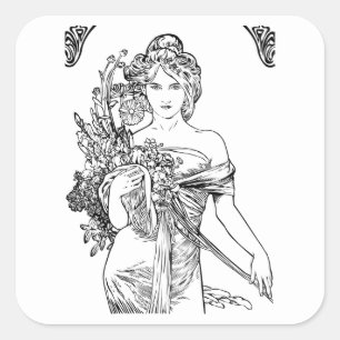 Art nouveau Alphonse Mucha sticker