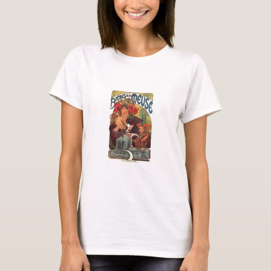 Art Nouveau Alphonse Mucha T-shirt (Voorkant)