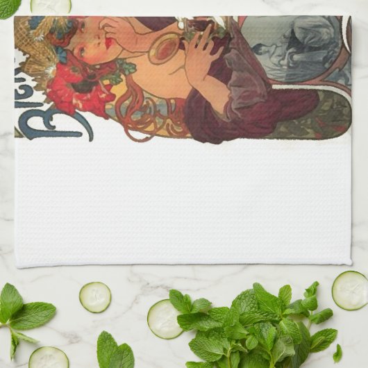  Art Nouveau Alphonse Mucha Theedoek (Gevouwen)