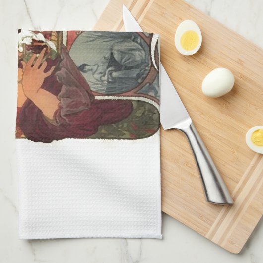  Art Nouveau Alphonse Mucha Theedoek (Quarter Fold)