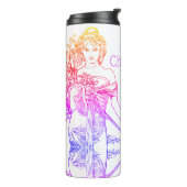 Art nouveau Alphonse Mucha Thermosbeker (Gedraaid links)