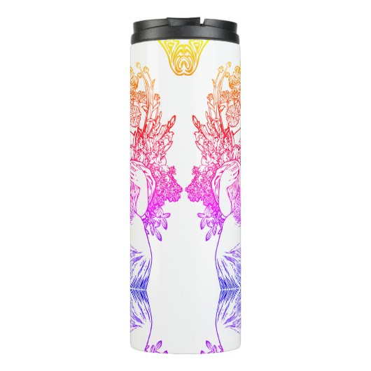 Art nouveau Alphonse Mucha Thermosbeker (Achterkant)