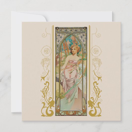 Art Nouveau Alphonse Mucha voor elke gelegenheid Kaart (Voorkant)