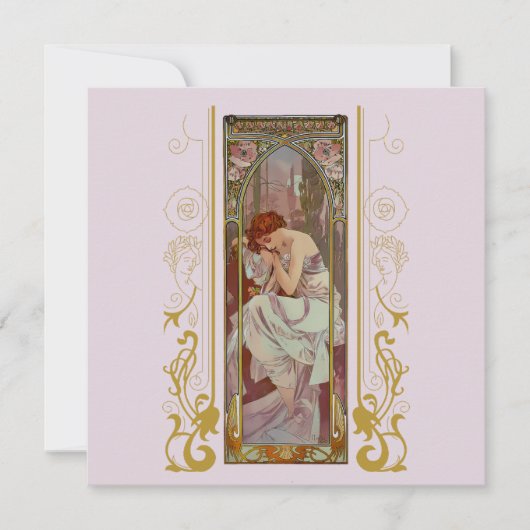 Art Nouveau Alphonse Mucha voor elke gelegenheid Kaart (Voorkant)