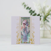 Art Nouveau Alphonse Mucha voor elke gelegenheid Kaart (Staand voorkant)