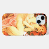 Art nouveau alphonse mucha vrouw bloemig parfum Case-Mate iPhone case (Achterkant (horizontaal))