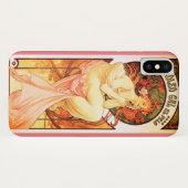 Art nouveau alphonse mucha vrouw bloemige parfum Case-Mate iPhone case (Achterkant (horizontaal))