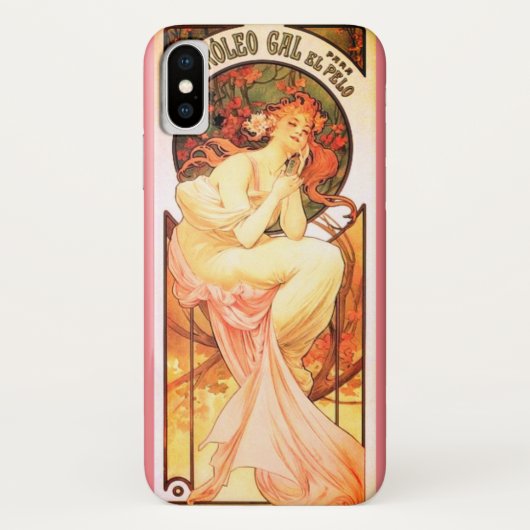 Art nouveau alphonse mucha vrouw bloemige parfum Case-Mate iPhone case (Achterkant)