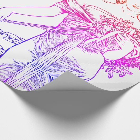 Art nouveau Alphonse Mucha, vrouw met bloemen Cadeaupapier (Hoek)