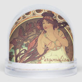 Art nouveau Alphonse Mucha vrouw muziek muze Sneeuwbol (Voorkant)