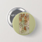Art Nouveau - Alphonse Mucha - Winter Ronde Button 5,7 Cm (Voorkant /achterkant)