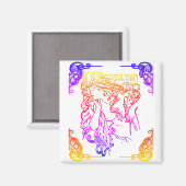 Art nouveau Alphonse Mucha woman salon Magneet (Voorkant / Achterkant)