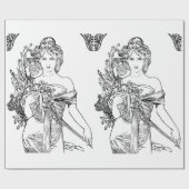 Art nouveau Alphonse Mucha wrappapier Cadeaupapier (Vlak)