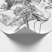 Art nouveau Alphonse Mucha wrappapier Cadeaupapier (Hoek)