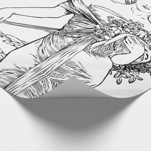 Art nouveau Alphonse Mucha wrappapier Cadeaupapier (Hoek)