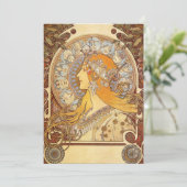 Art Nouveau Alphonse Mucha Zodiac Invitations Kaart (Staand voorkant)