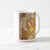 Art Nouveau Alphonse Mucha Zodiac Mok (Voorkant rechts)