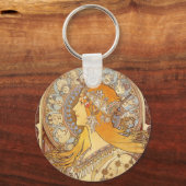 Art Nouveau Alphonse Mucha Zodiac Sleutelhanger (Voorkant)