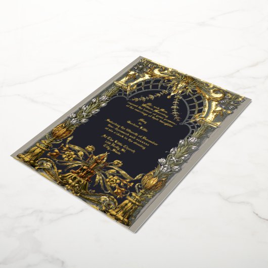 Art Nouveau Altaar uit het Victoriaans tijdperk do Folie Uitnodiging (Gedraaid)