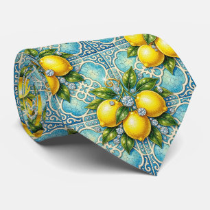 Art Nouveau Amalfi Citroenen Diamanten Heren Stropdas