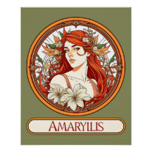 Art Nouveau Amaryllis Vrouw