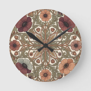 Art Nouveau Anemoon Bloemstuk Cirkelvormig Ronde Klok