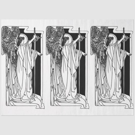 Art Nouveau Angel 15 Decoupage Tissue Paper Tissuepapier (Voorkant)