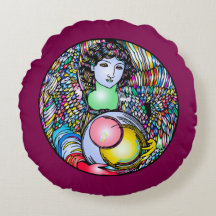 Art Nouveau Angel On Stained Glass