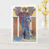 Art Nouveau Angel Wenskaarten Kaart (Gele Bloem)