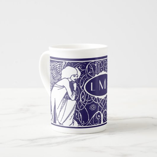 Art Nouveau Angels Monogram China Mok (Links)