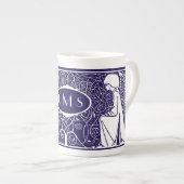 Art Nouveau Angels Monogram China Mok (Voorkant rechts)