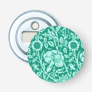 Art Nouveau Anjer Damast, Turquoise Button Flesopener