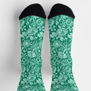 Art Nouveau Anjer Damast, Turquoise Sokken