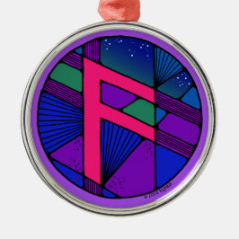 Art Nouveau Ansuz Rune of Inspiration Metalen Ornament