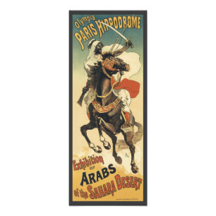 Art Nouveau antiek, Arabieren van de Saharawoestij Foto Afdruk