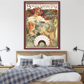 Art Nouveau antiek, Biscuits van Alphonse Mucha Canvas Afdruk (Insitu (Slaapkamer))