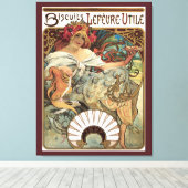 Art Nouveau antiek, Biscuits van Alphonse Mucha Canvas Afdruk (Insitu (Houten vloer))