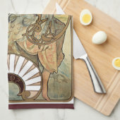 Art Nouveau antiek, Biscuits van Alphonse Mucha Theedoek (Quarter Fold)